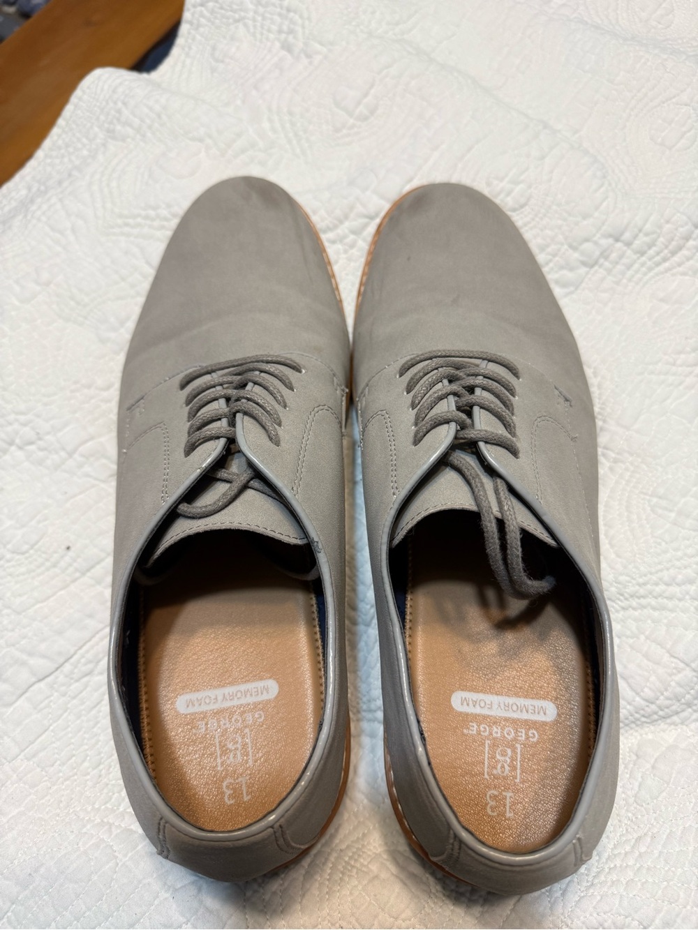 George Men's Light Gray Casual Lace-Up Oxfords